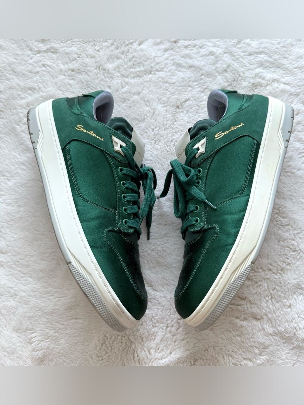 Santoni men green atlas sneakers size 11 US